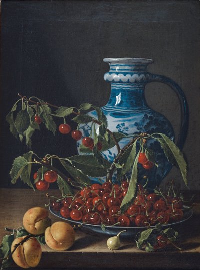 Stilleven met fruit en kruik door Luis Egidio Melendez